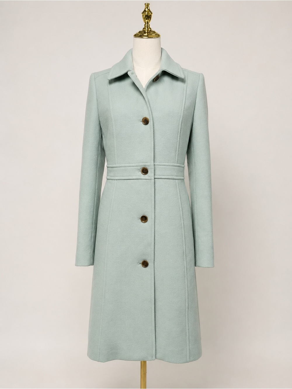 J.Crew Classic Lady Day Coat Italian Double Cloth Mint Green Wool Size 4 Tall